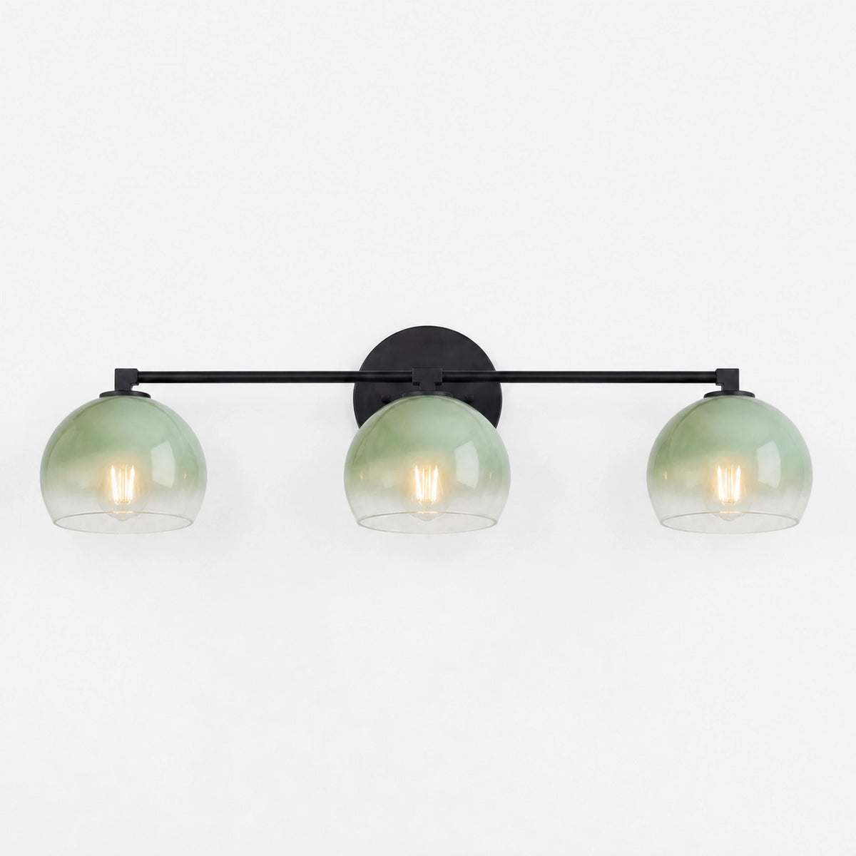 Adrian Vintage Brass Glass Globe Bathroom Vanity Light Over Mirror
