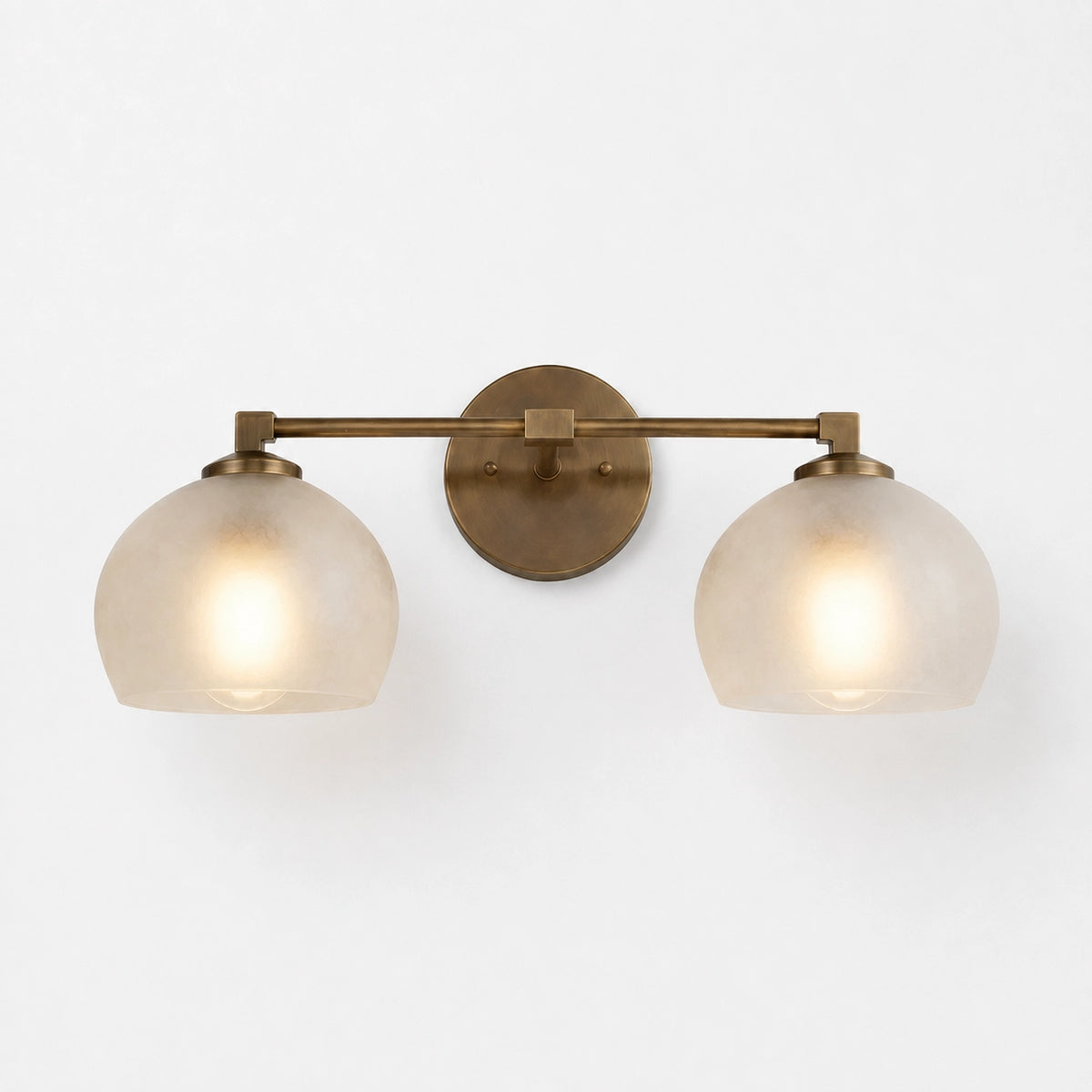 Adrian Vintage Brass Glass Globe Bathroom Vanity Light Over Mirror