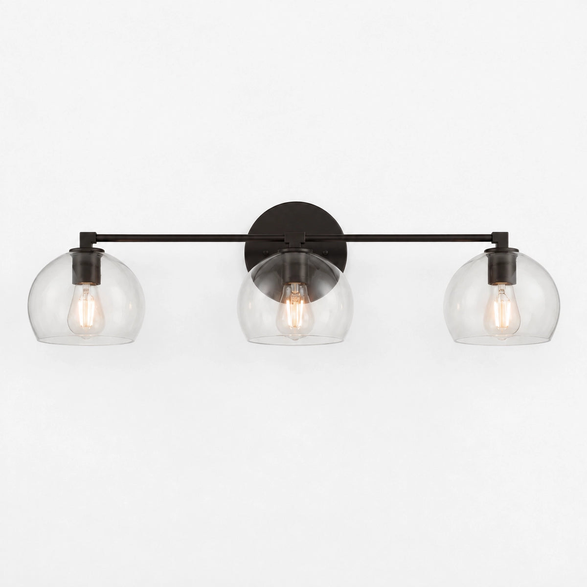 Adrian Vintage Brass Glass Globe Bathroom Vanity Light Over Mirror