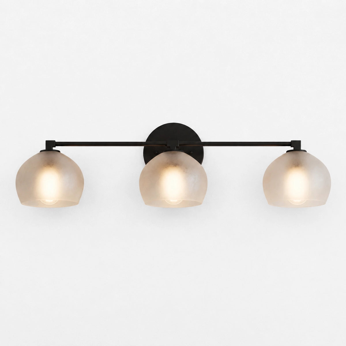 Adrian Vintage Brass Glass Globe Bathroom Vanity Light Over Mirror