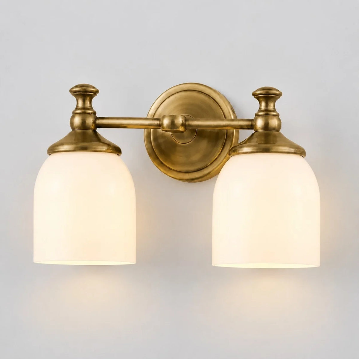 Vintage Antique Brass Milk Glass Wall Sconce