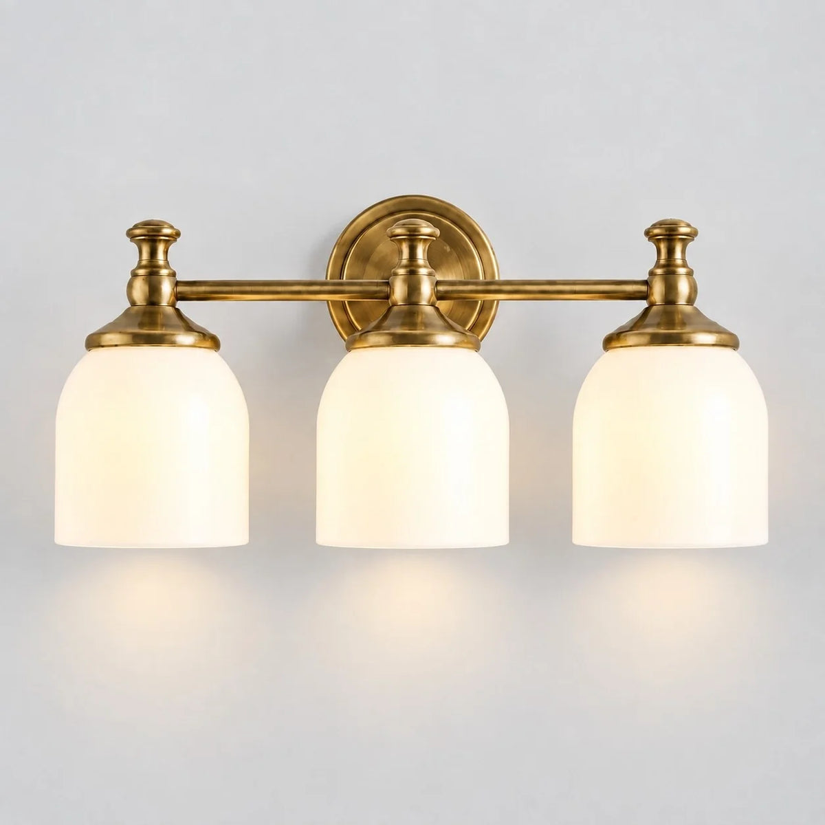 Vintage Antique Brass Milk Glass Wall Sconce