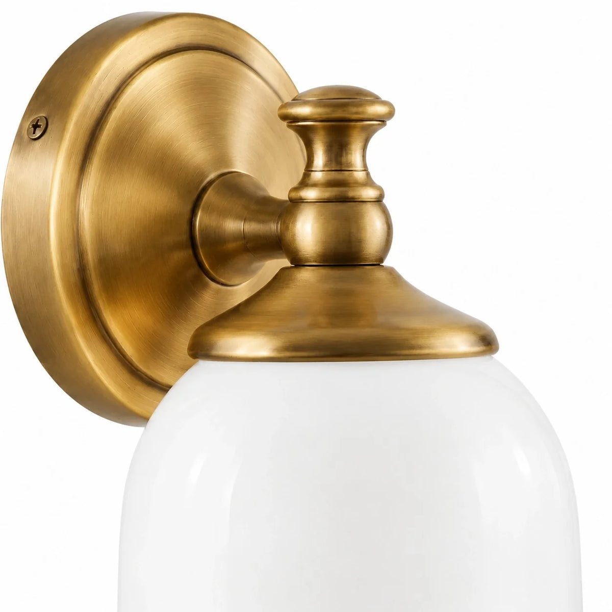 Vintage Antique Brass Milk Glass Wall Sconce