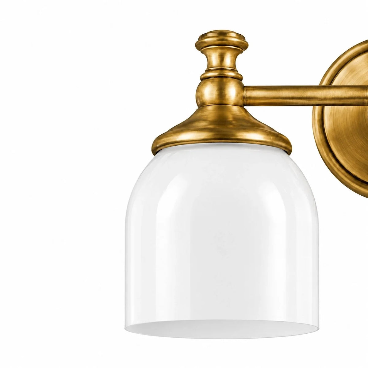 Vintage Antique Brass Milk Glass Wall Sconce