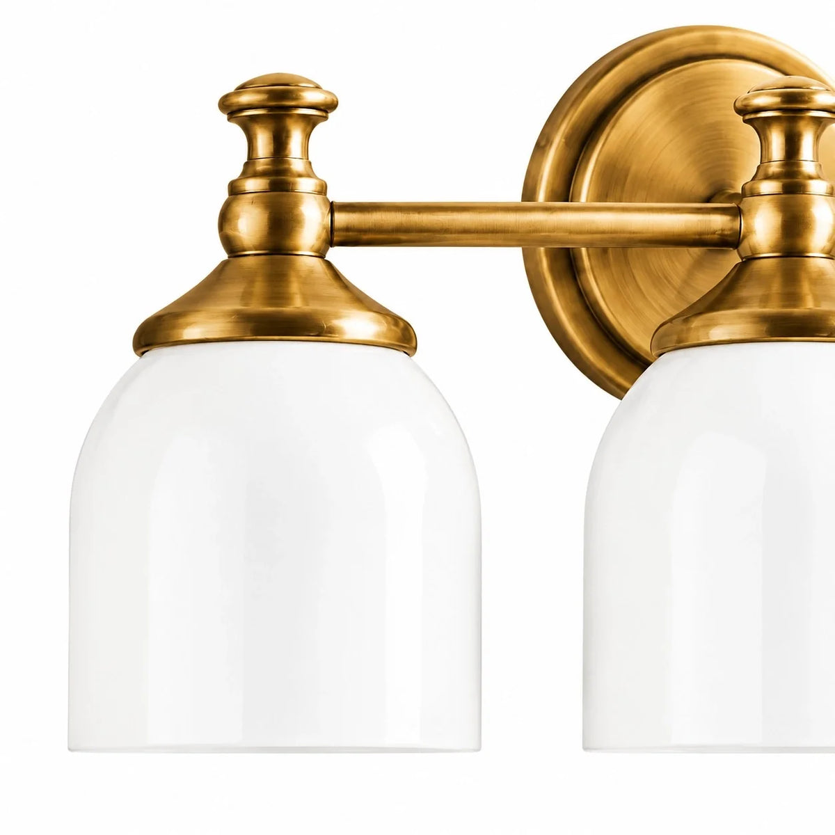 Vintage Antique Brass Milk Glass Wall Sconce