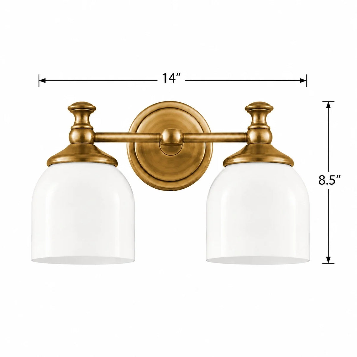 Vintage Antique Brass Milk Glass Wall Sconce