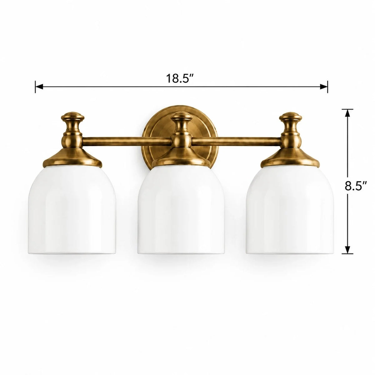 Vintage Antique Brass Milk Glass Wall Sconce