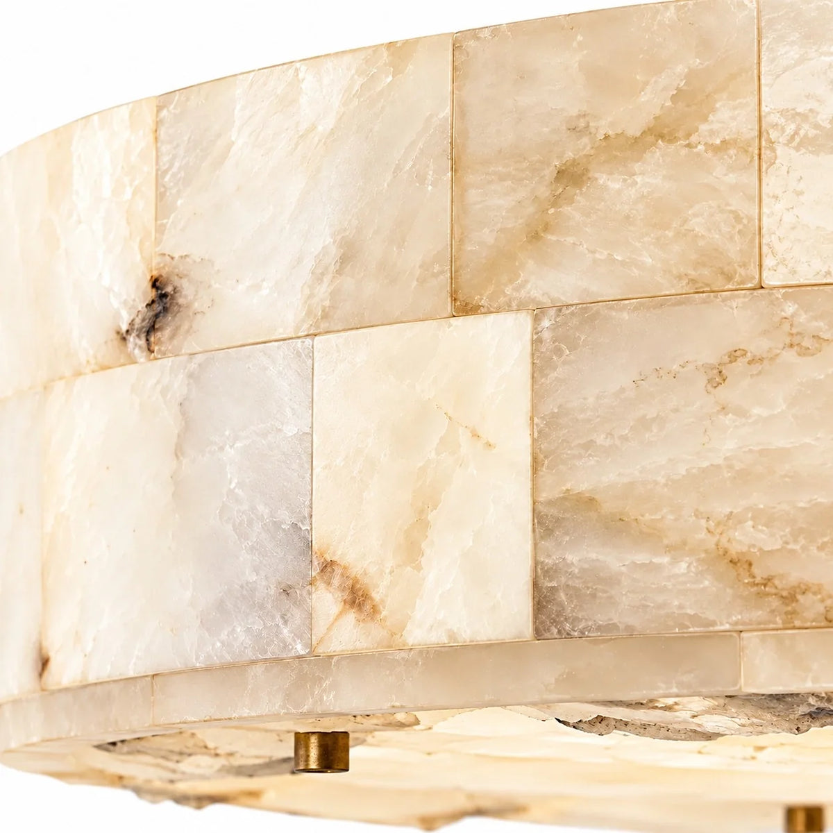 Aurevia Modern Natural Alabaster Brass Chandelier