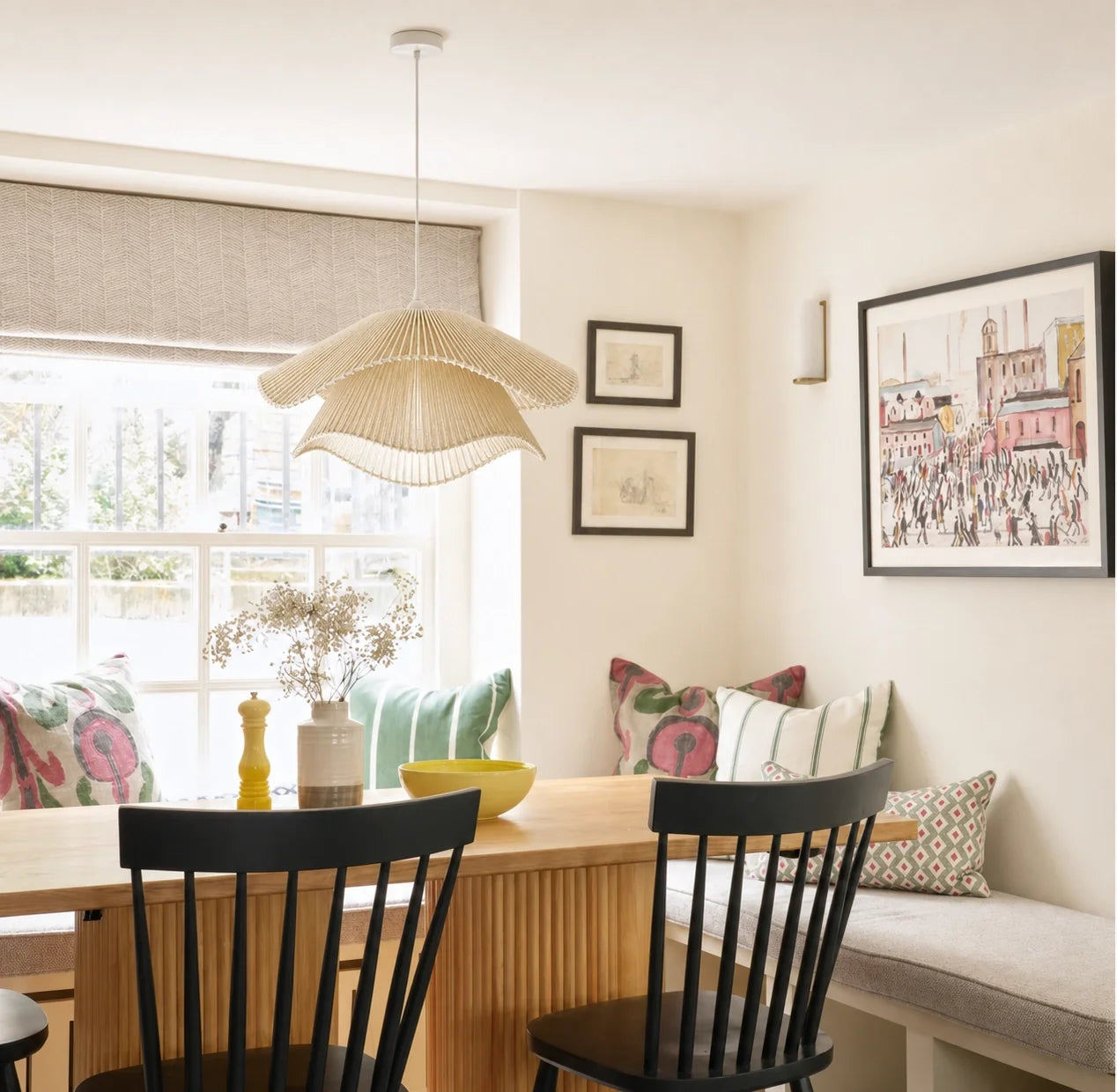 Boho Handwoven Layered Cotton Rope Diner Pendant Light