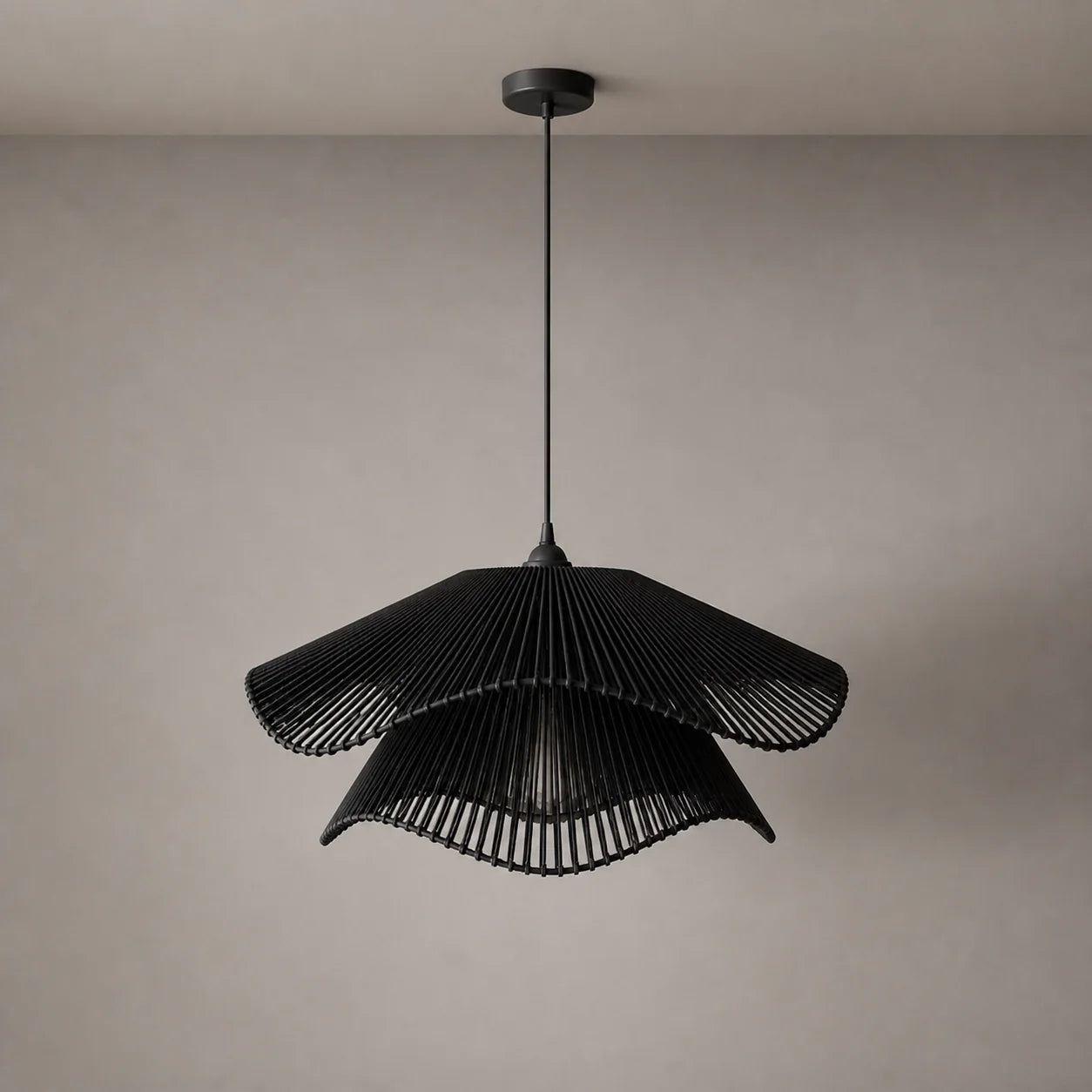 Boho Handwoven Layered Cotton Rope Diner Pendant Light