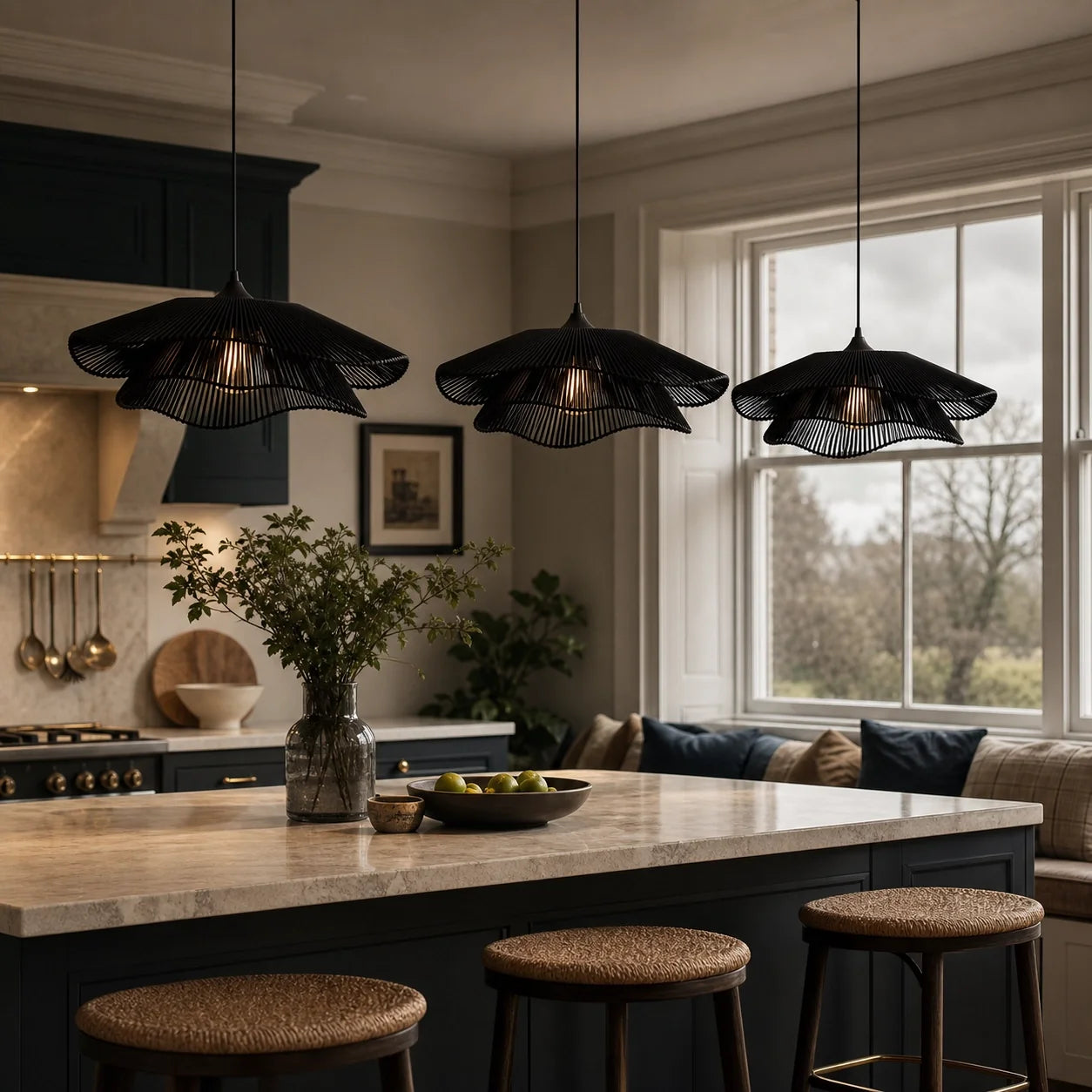 Boho Handwoven Layered Cotton Rope Diner Pendant Light
