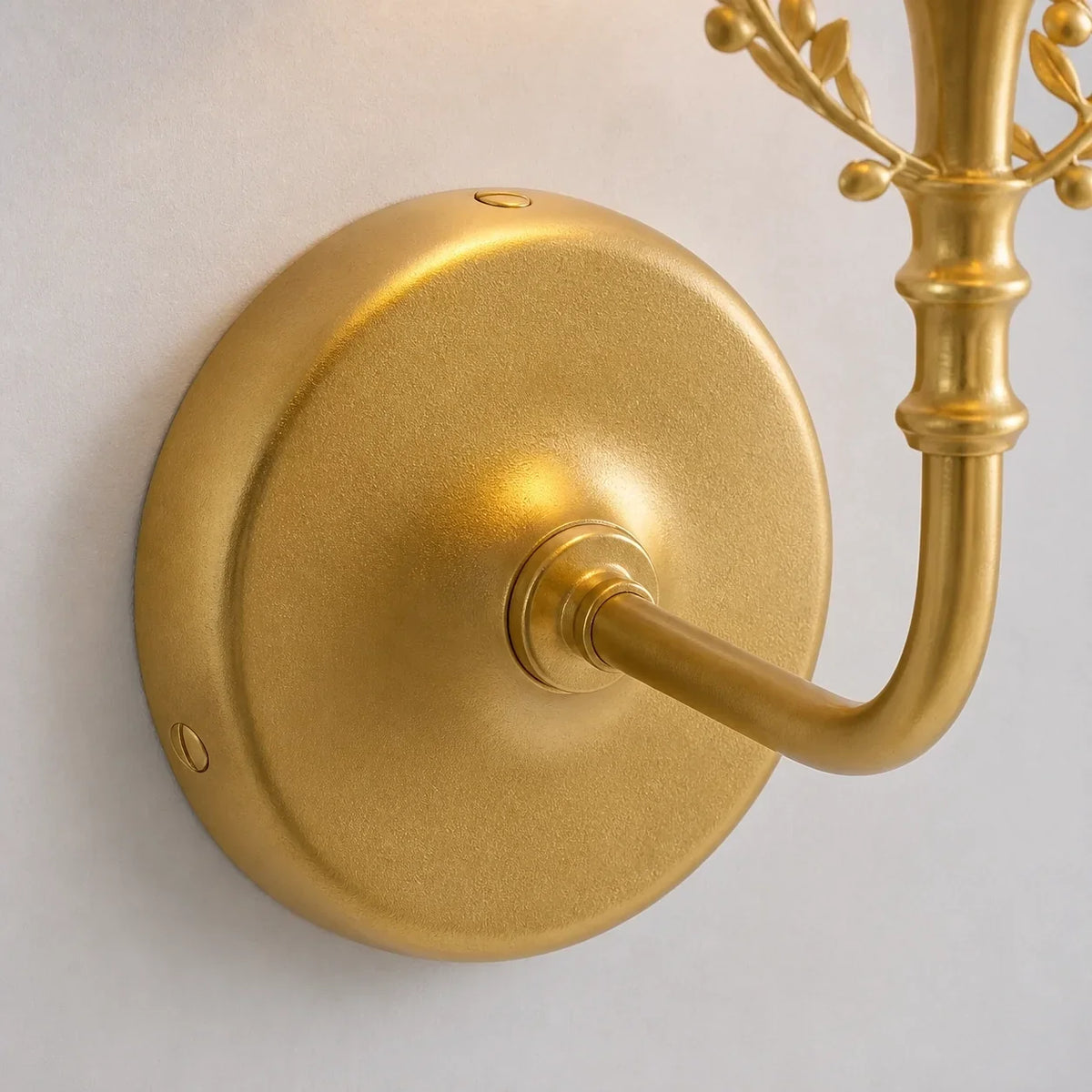 Classic Country Gold Olive Branch Fabric Wall Light