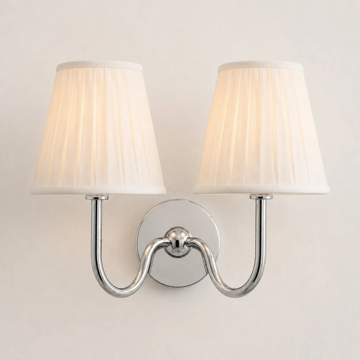 Classic Vintage Linen Pleated Shade Wall Light