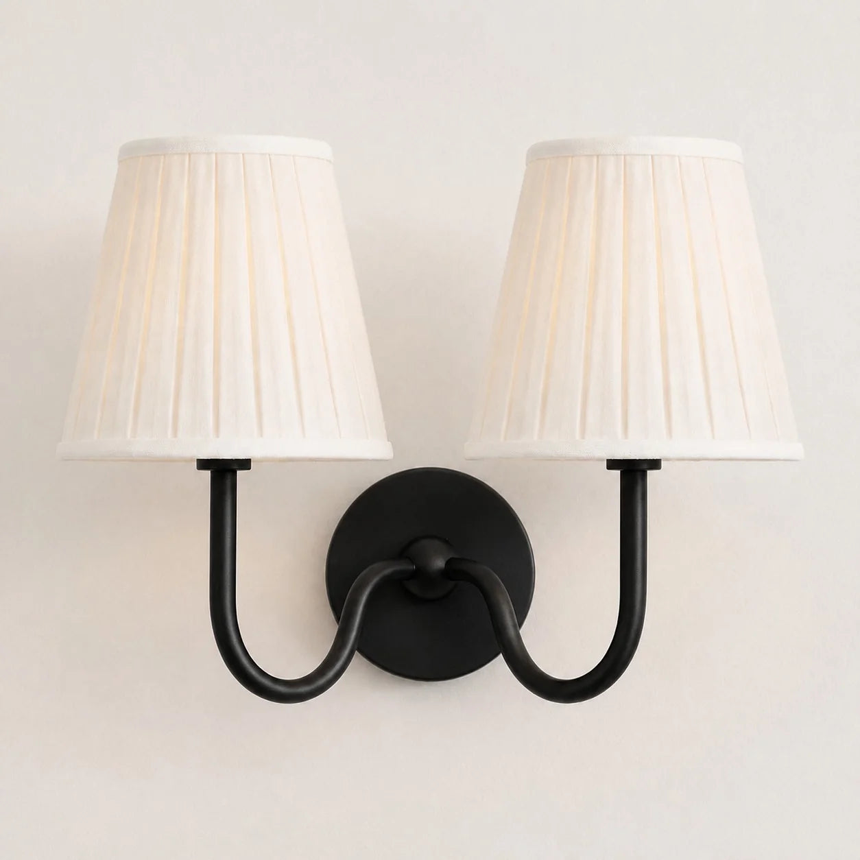 Classic Vintage Linen Pleated Shade Wall Light