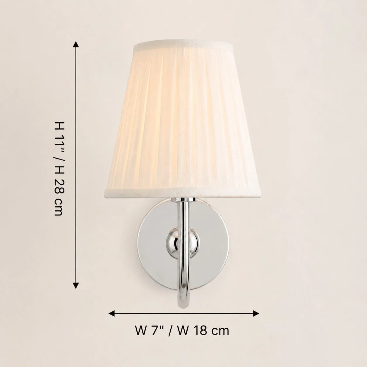 Classic Vintage Linen Pleated Shade Wall Light