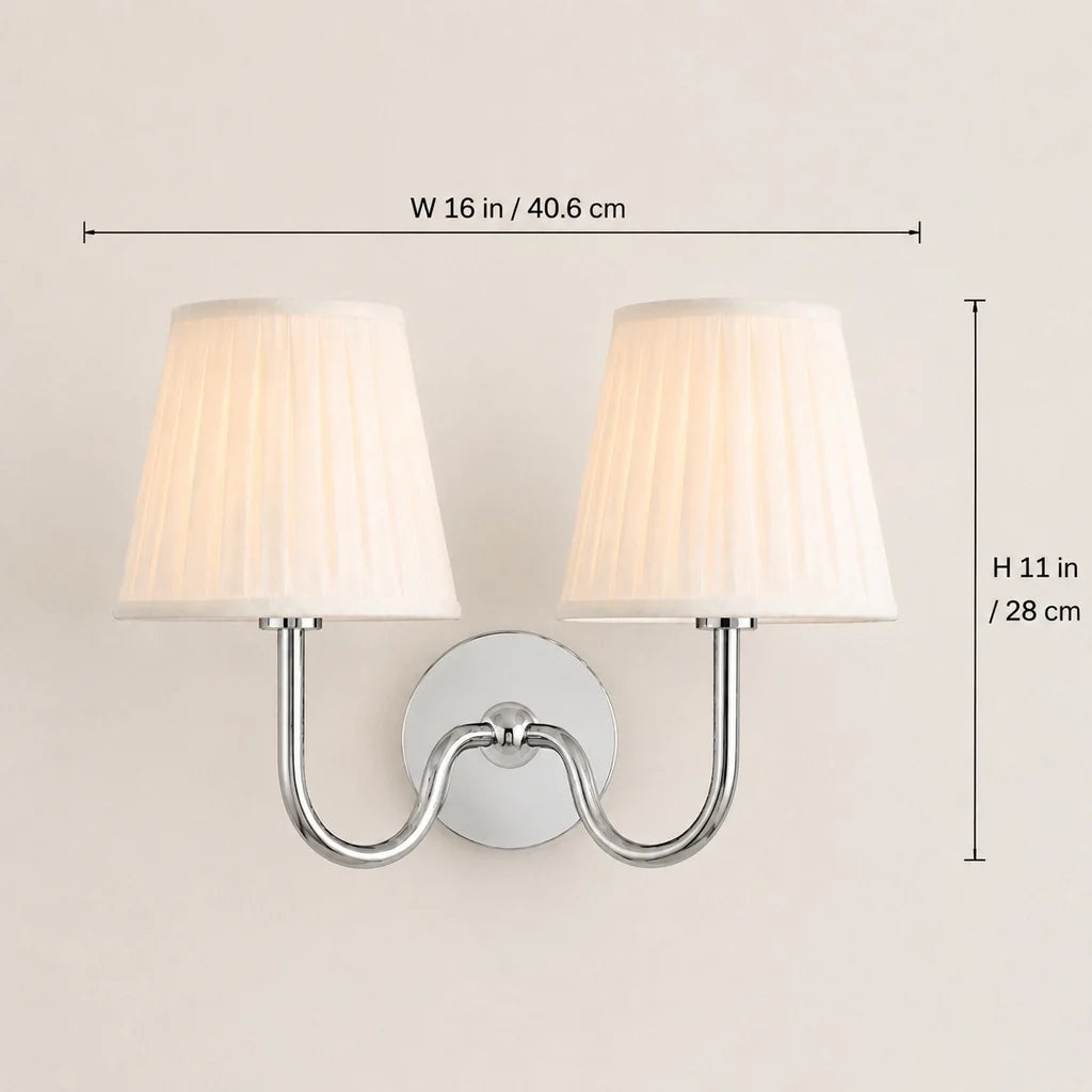 Classic Vintage Linen Pleated Shade Wall Light