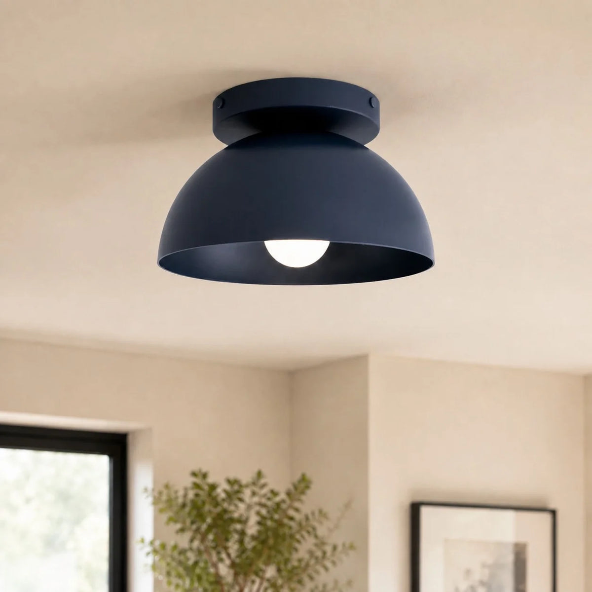 Colourful Minimalist Flush-Mount Dome Ceiling Light