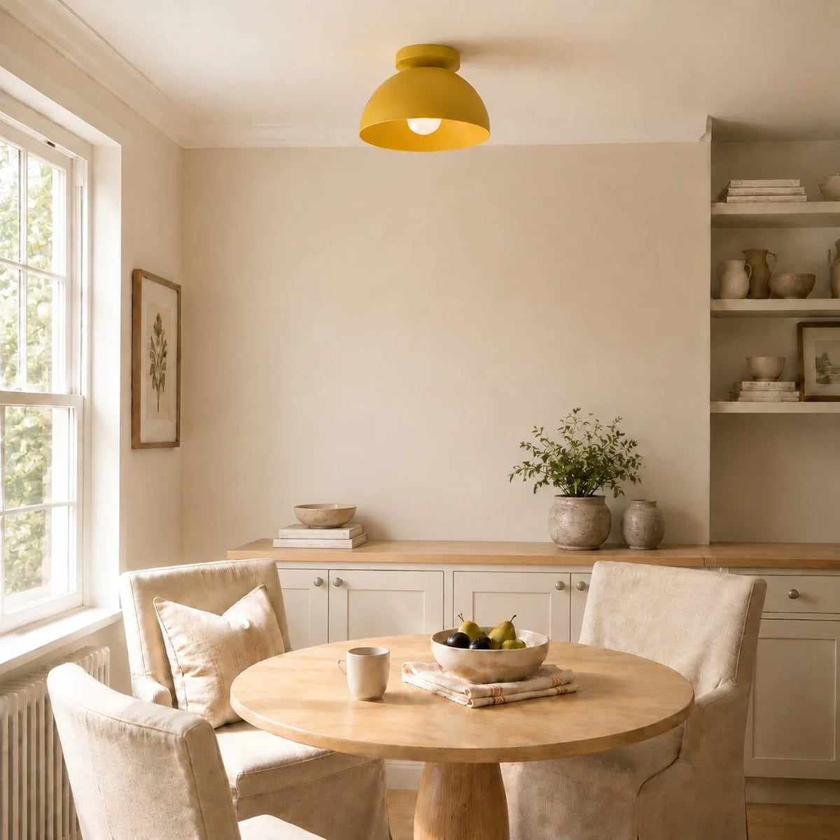 Colourful Minimalist Flush-Mount Dome Ceiling Light