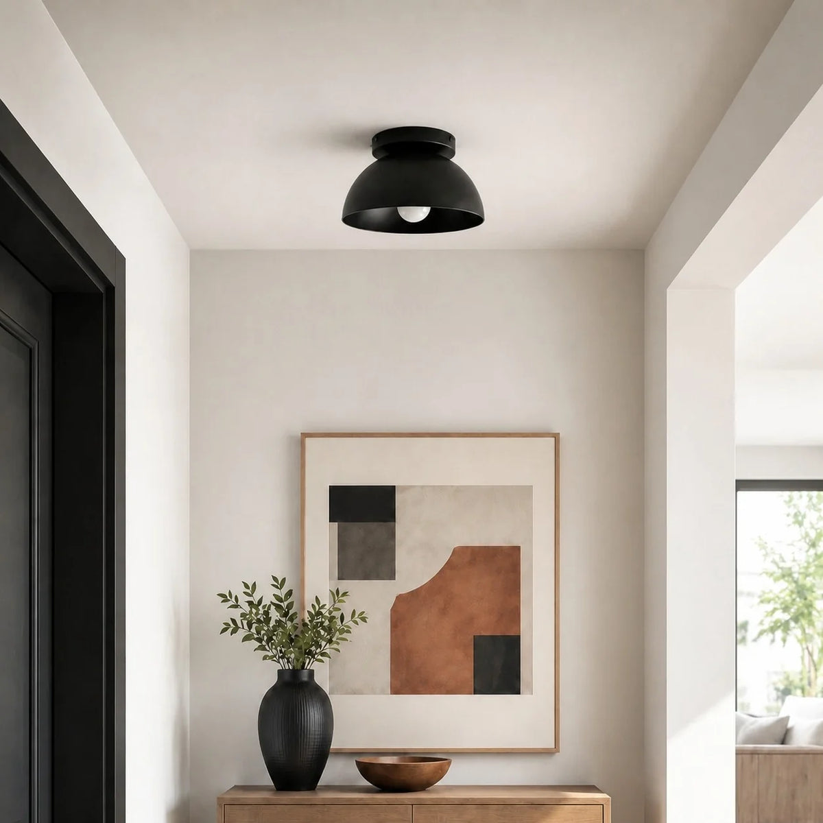 Colourful Minimalist Flush-Mount Dome Ceiling Light