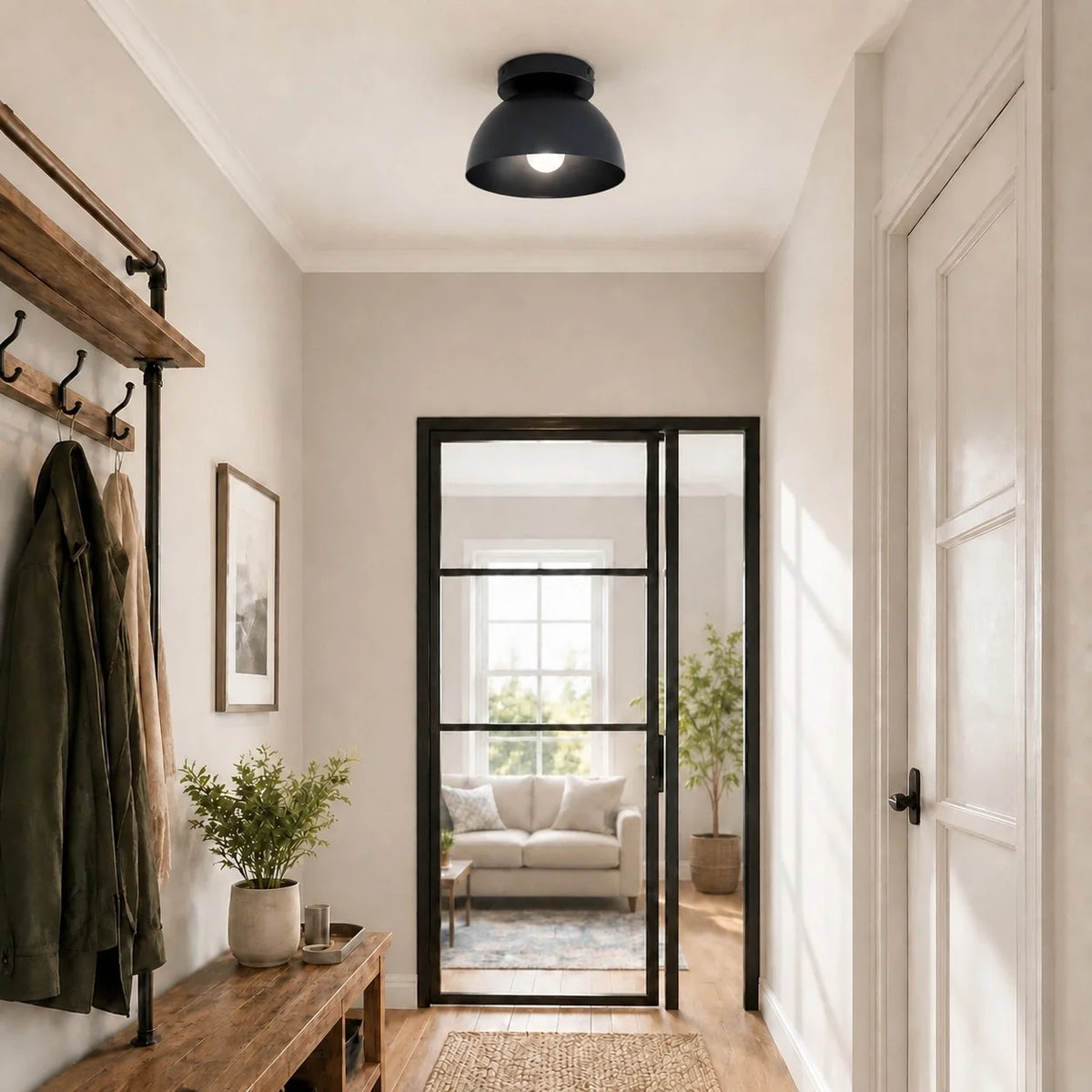 Colourful Minimalist Flush-Mount Dome Ceiling Light