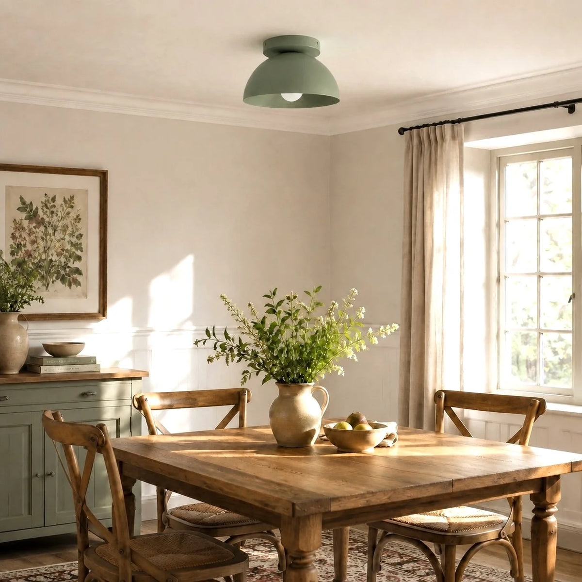 Colourful Minimalist Flush-Mount Dome Ceiling Light
