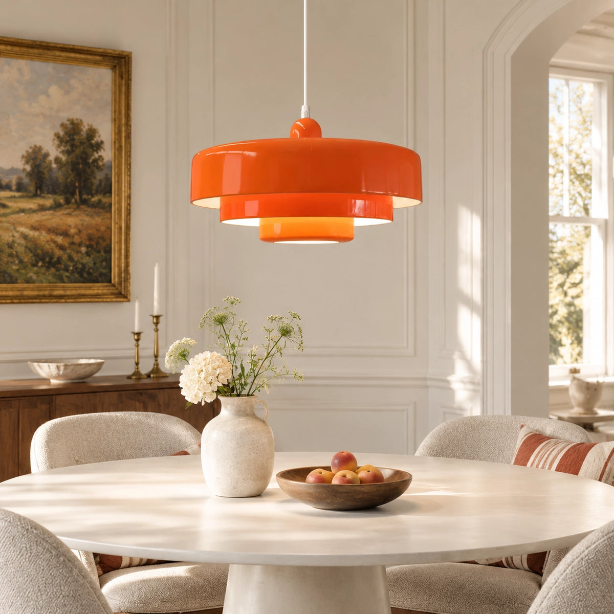 Colourful Bauhaus Triple Layer Pendant Light