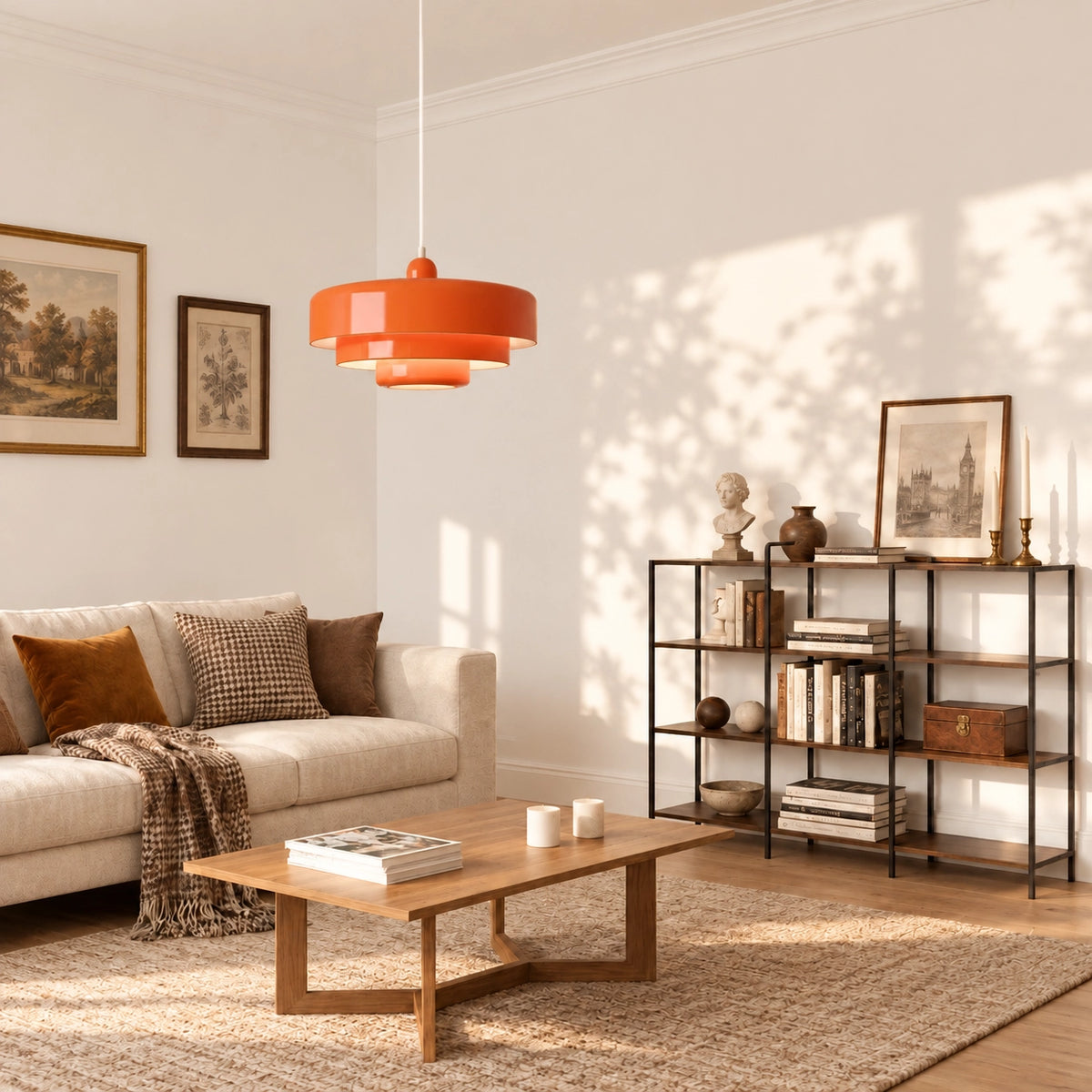 Colourful Bauhaus Triple Layer Pendant Light
