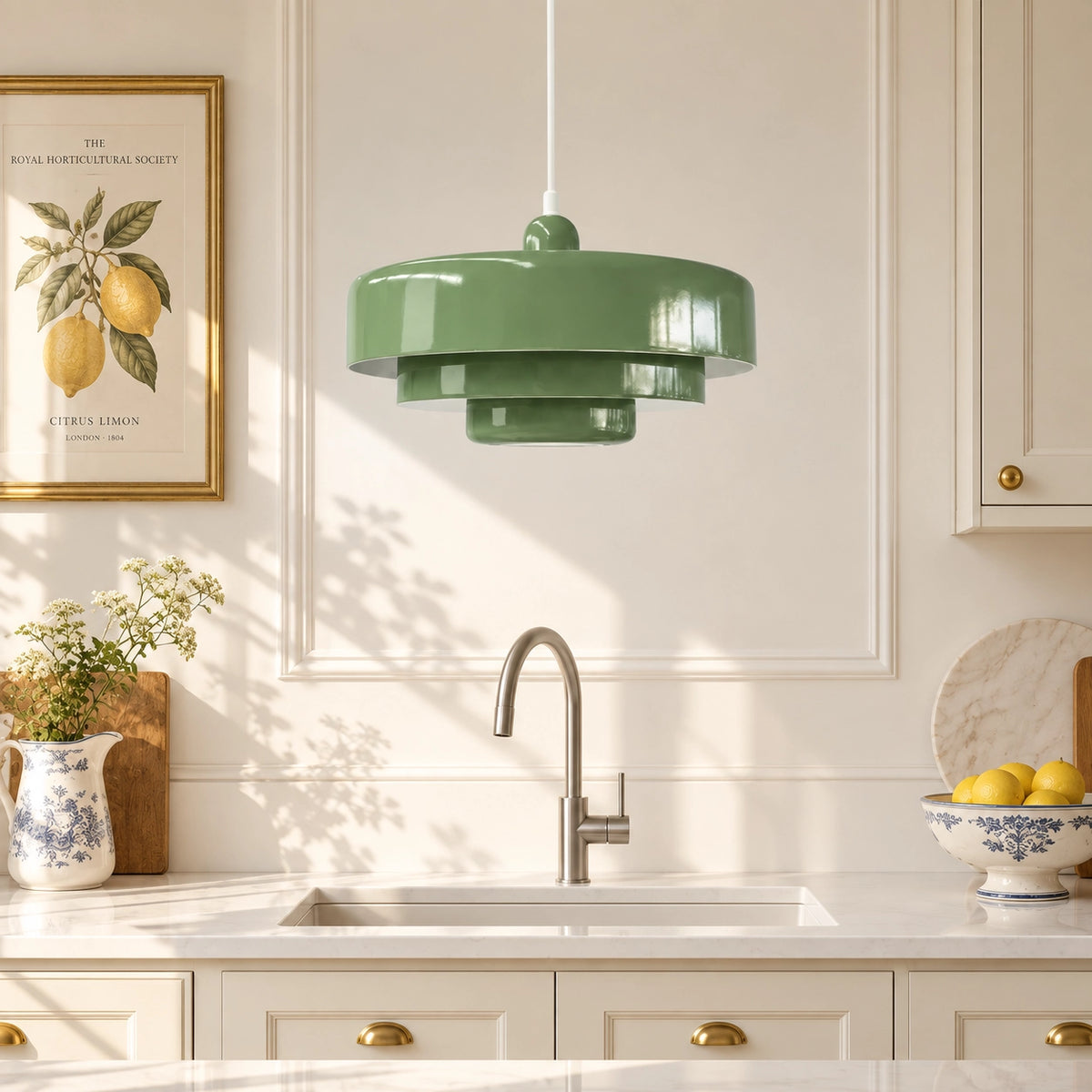 Colourful Bauhaus Triple Layer Pendant Light