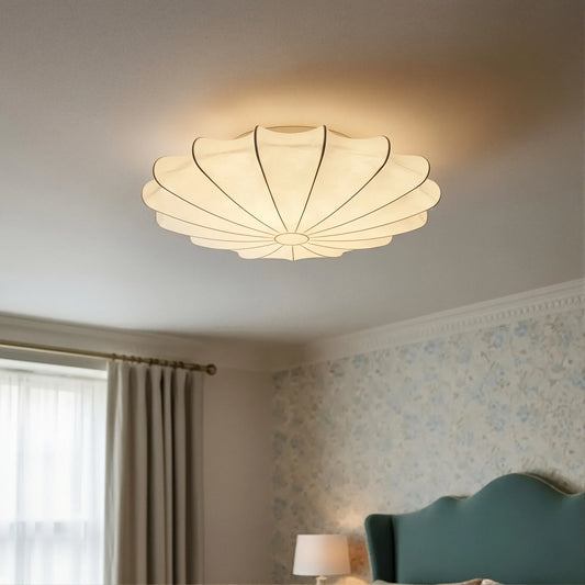 Elegant Petal White Silk Ceiling Light
