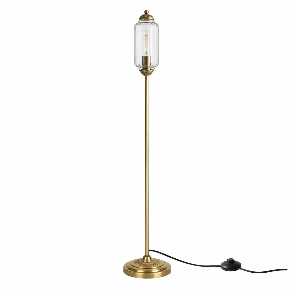 Eloise Vintage Ribbed Glass Floor Lamp