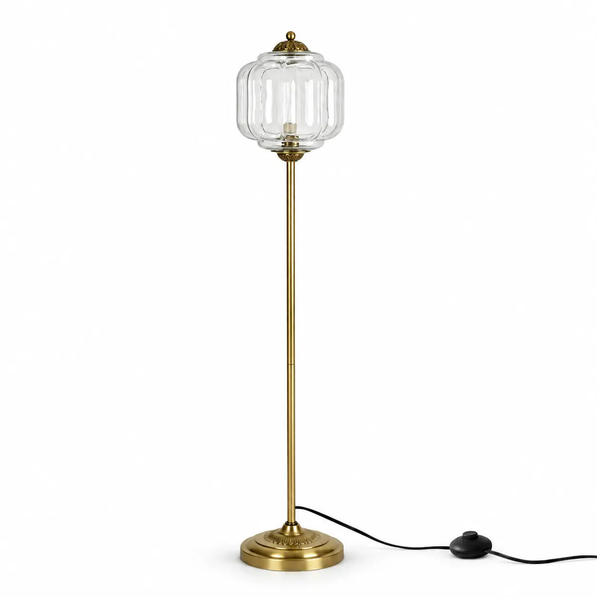 Eloise Vintage Ribbed Glass Floor Lamp