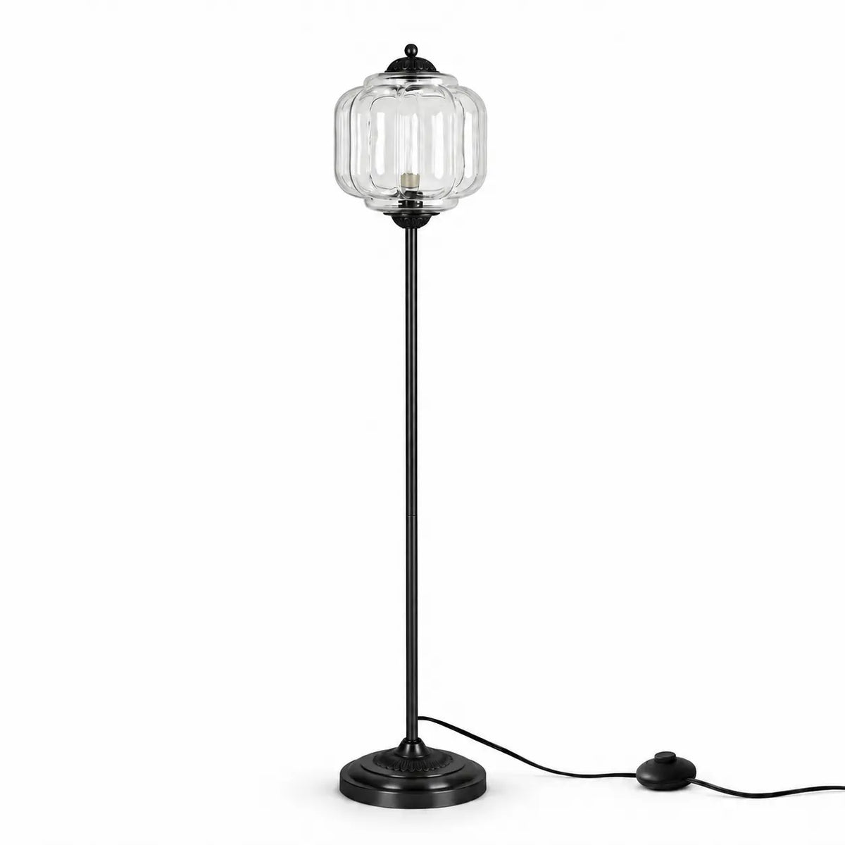 Eloise Vintage Ribbed Glass Floor Lamp