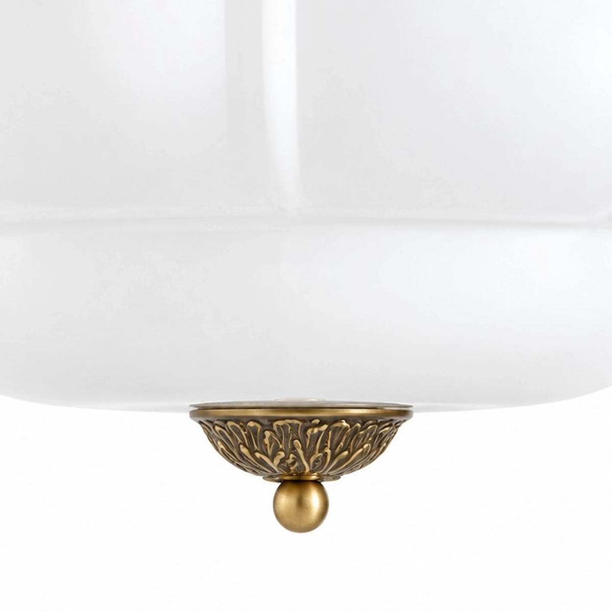 Eloise Series Vintage Scalloped Milk Glass Chandelier with Brass