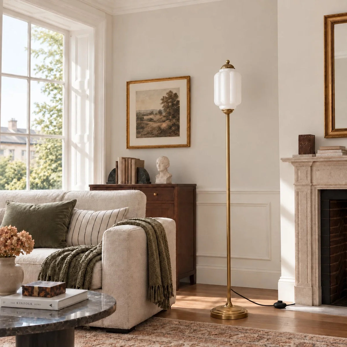 Eloise Vintage Ribbed Glass Floor Lamp
