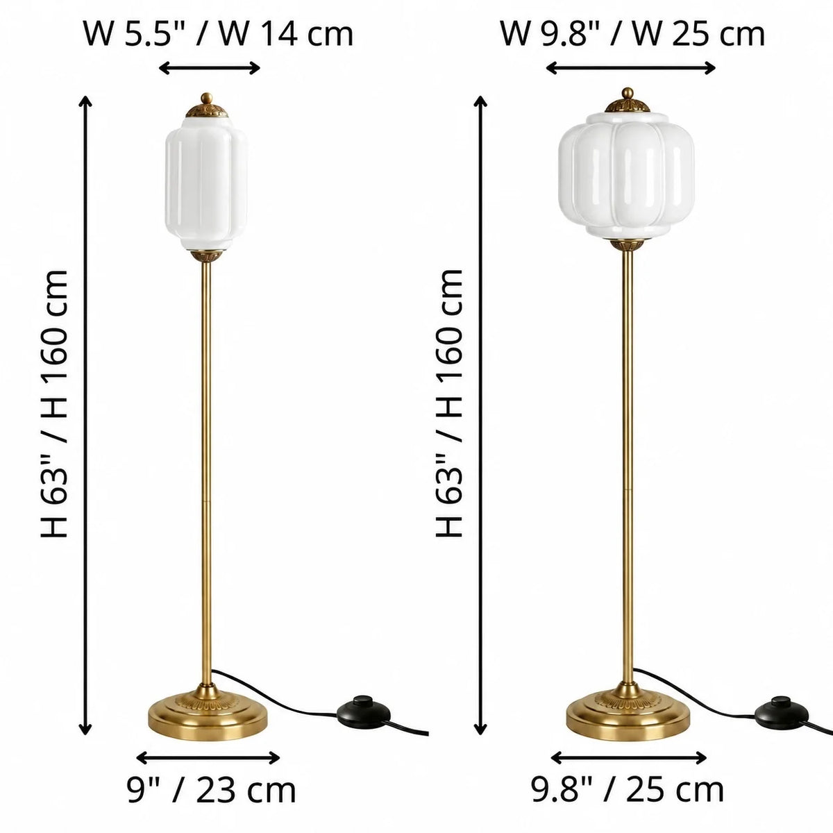 Eloise Vintage Ribbed Glass Floor Lamp