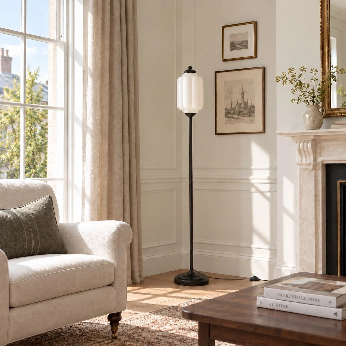 Eloise Vintage Ribbed Glass Floor Lamp