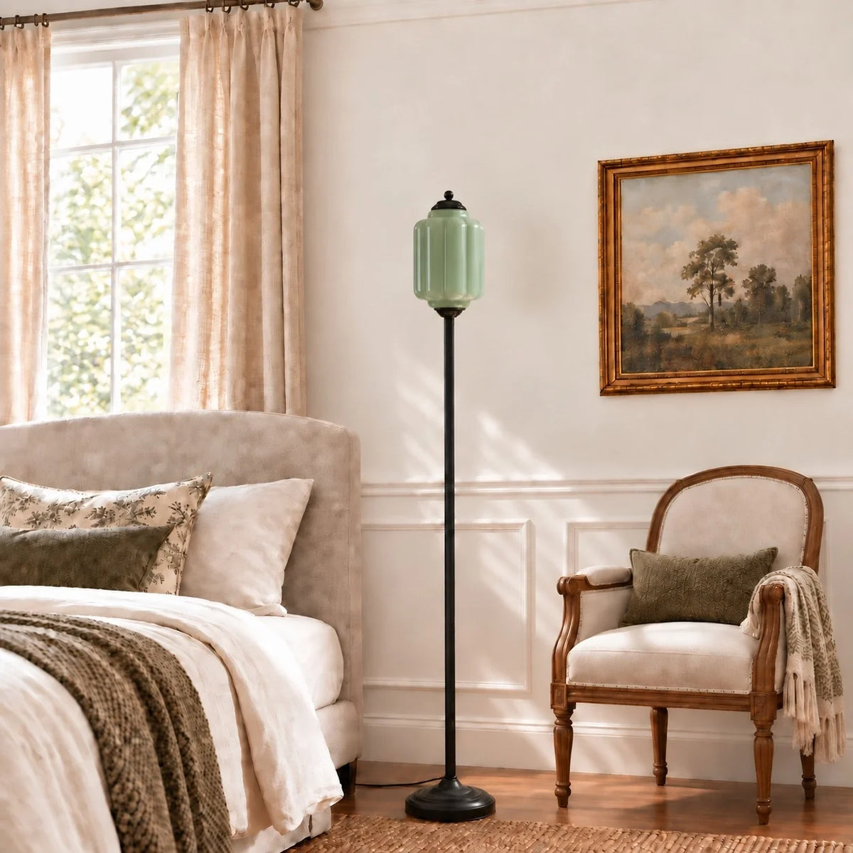 Eloise Vintage Ribbed Glass Floor Lamp