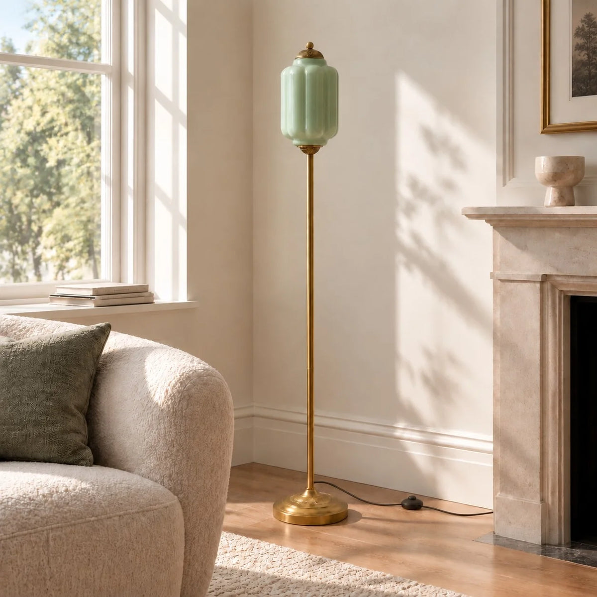 Eloise Vintage Ribbed Glass Floor Lamp