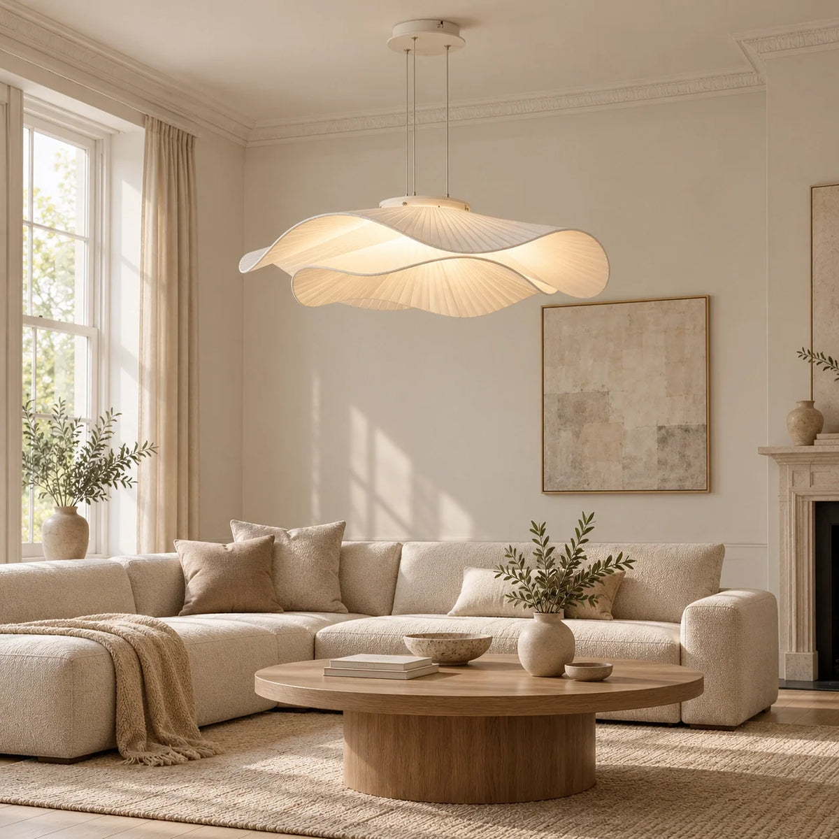 Elowen Sculptural Layered White Pendant Light