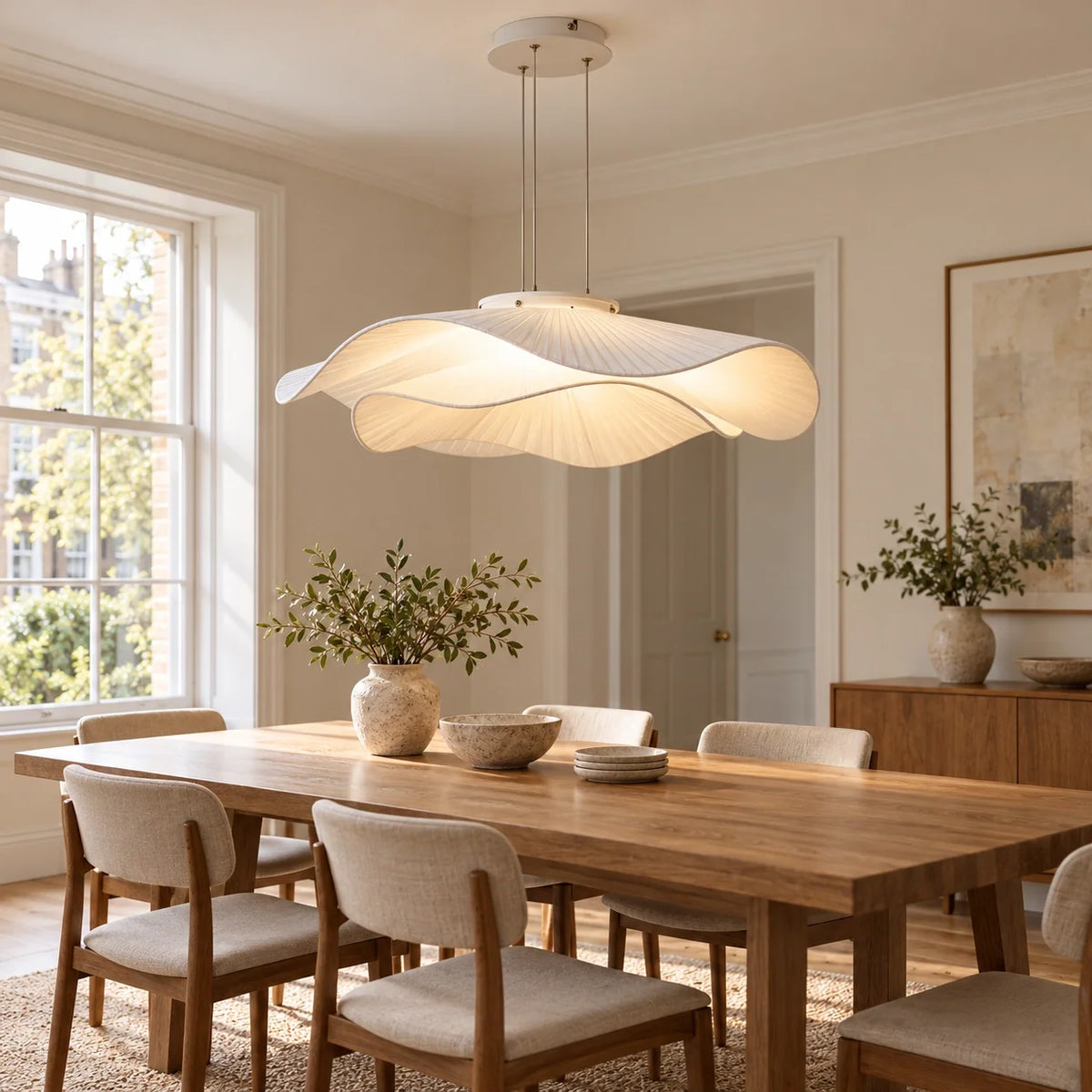Elowen Sculptural Layered White Pendant Light