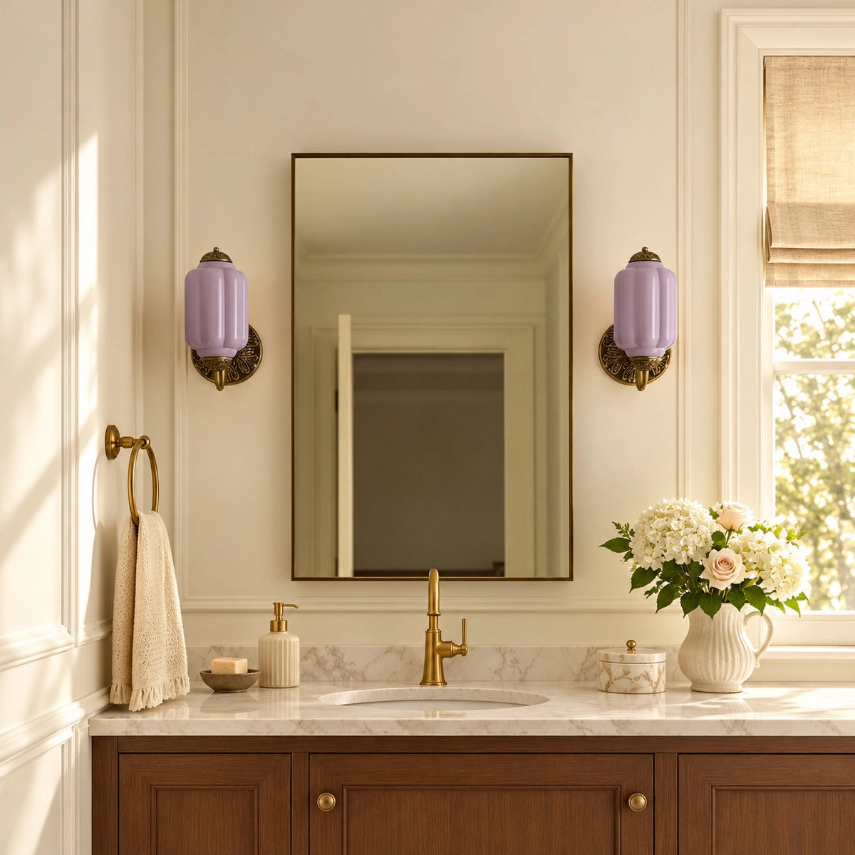 Evelyn Retro Milk Glass Oiled Brass Eloise Wall Sconce