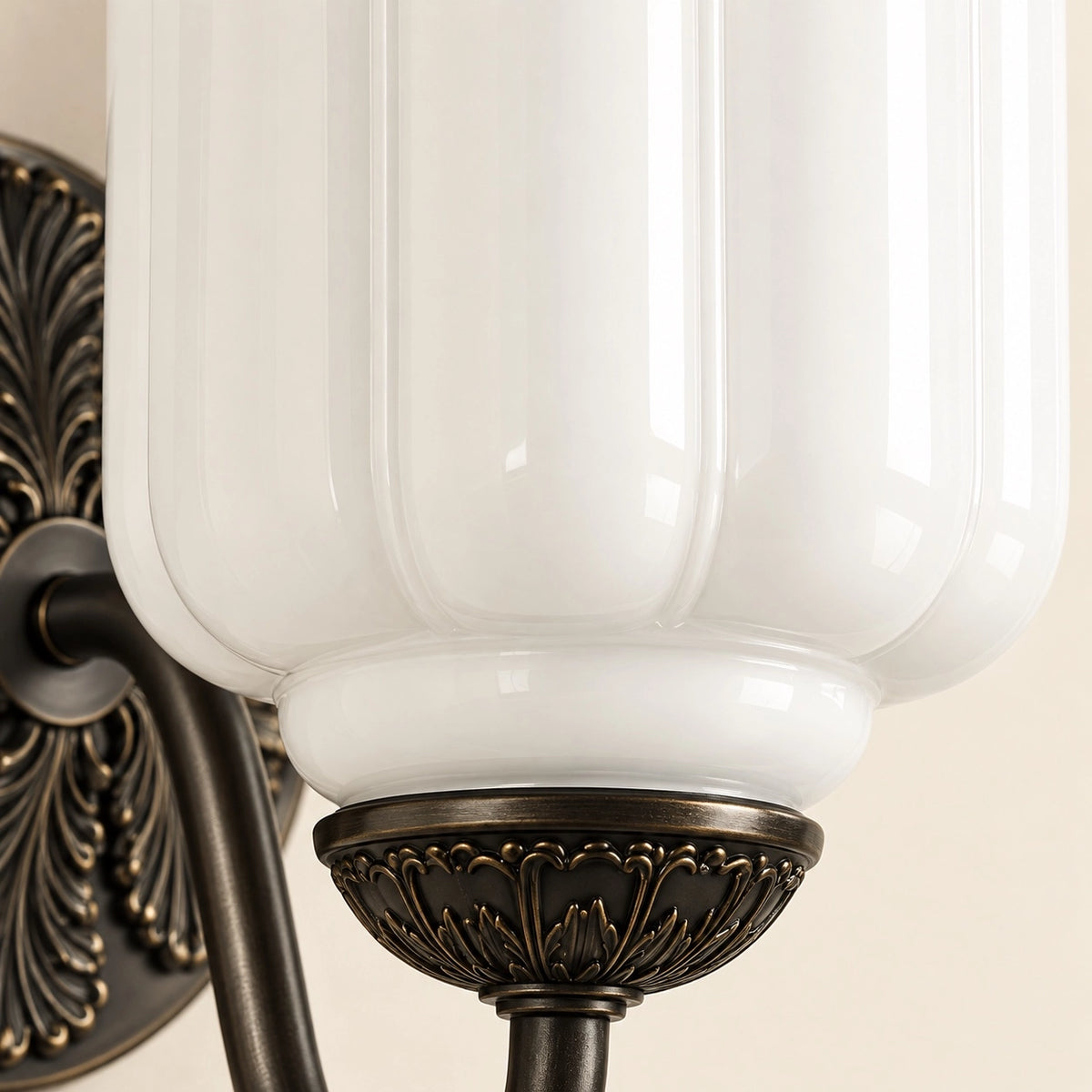 Evelyn Retro Milk Glass Oiled Brass Eloise Wall Sconce