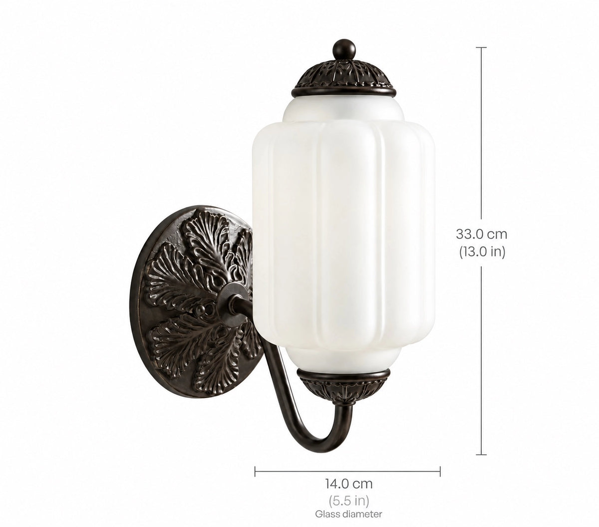Evelyn Retro Milk Glass Oiled Brass Eloise Wall Sconce
