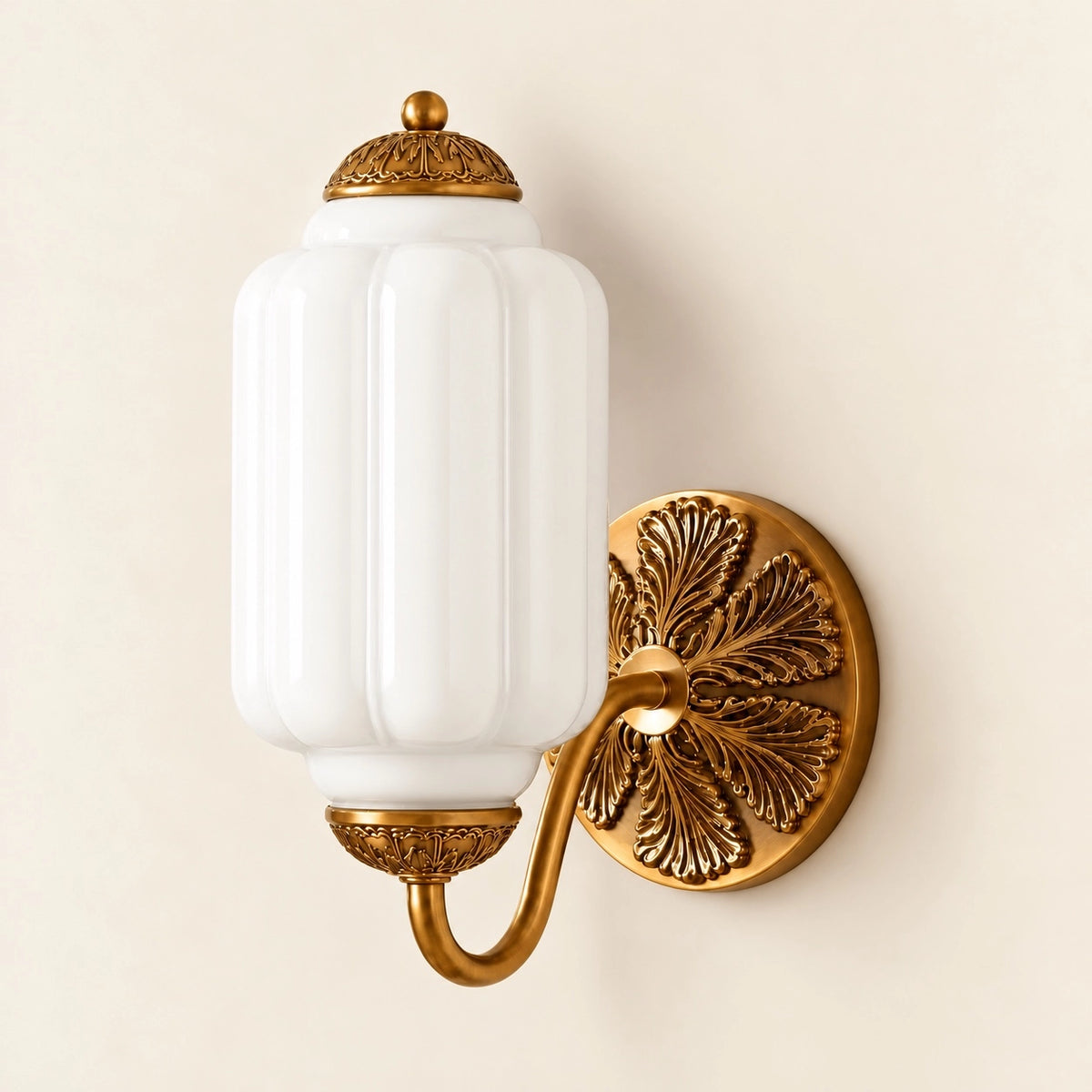 Evelyn Retro Milk Glass Oiled Brass Eloise Wall Sconce