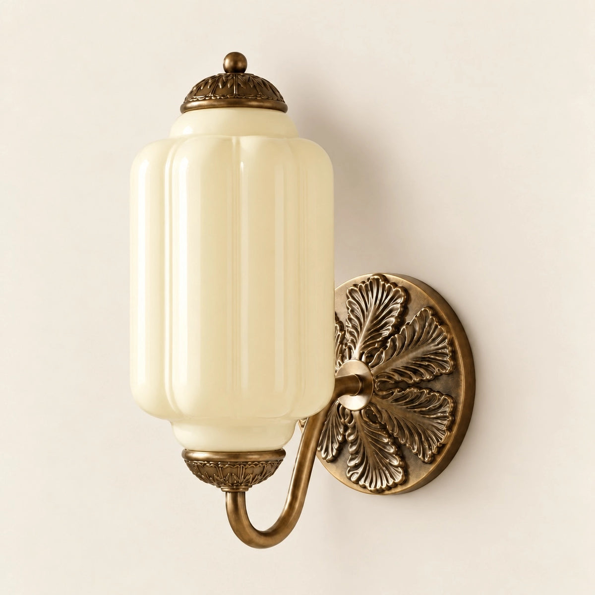Evelyn Retro Milk Glass Oiled Brass Eloise Wall Sconce