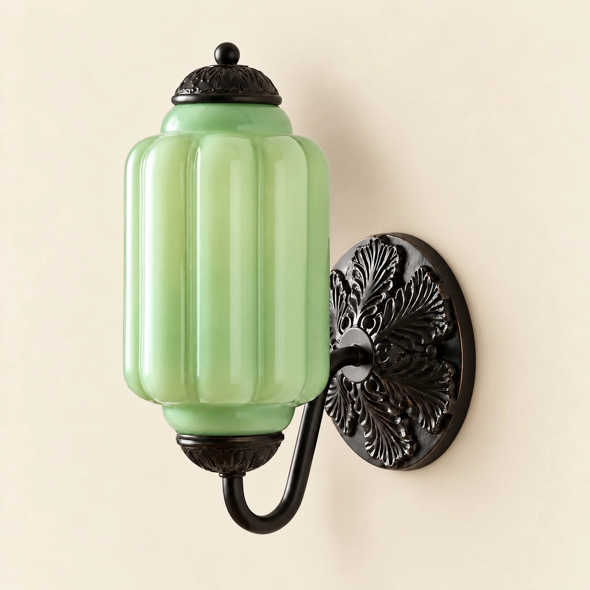 Evelyn Retro Milk Glass Oiled Brass Eloise Wall Sconce