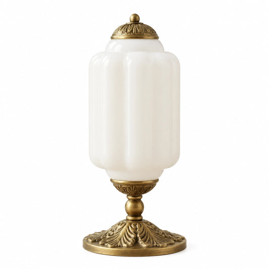 Evelyn Elegant Cream Glass Eloise Table Lamp