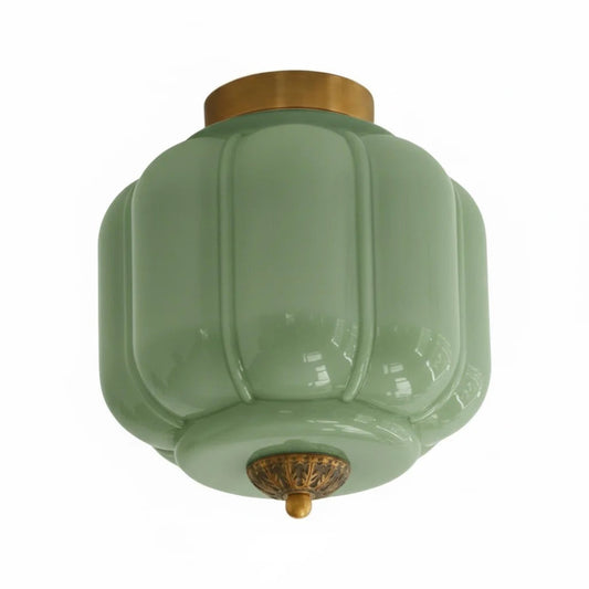 Evelyn Elegant Milk Glass Eloise Flush Mount Ceiling Light