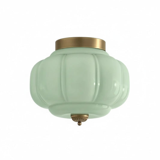 Evelyn Retro Milk Glass Semi Flush Mount Eloise Ceiling Light