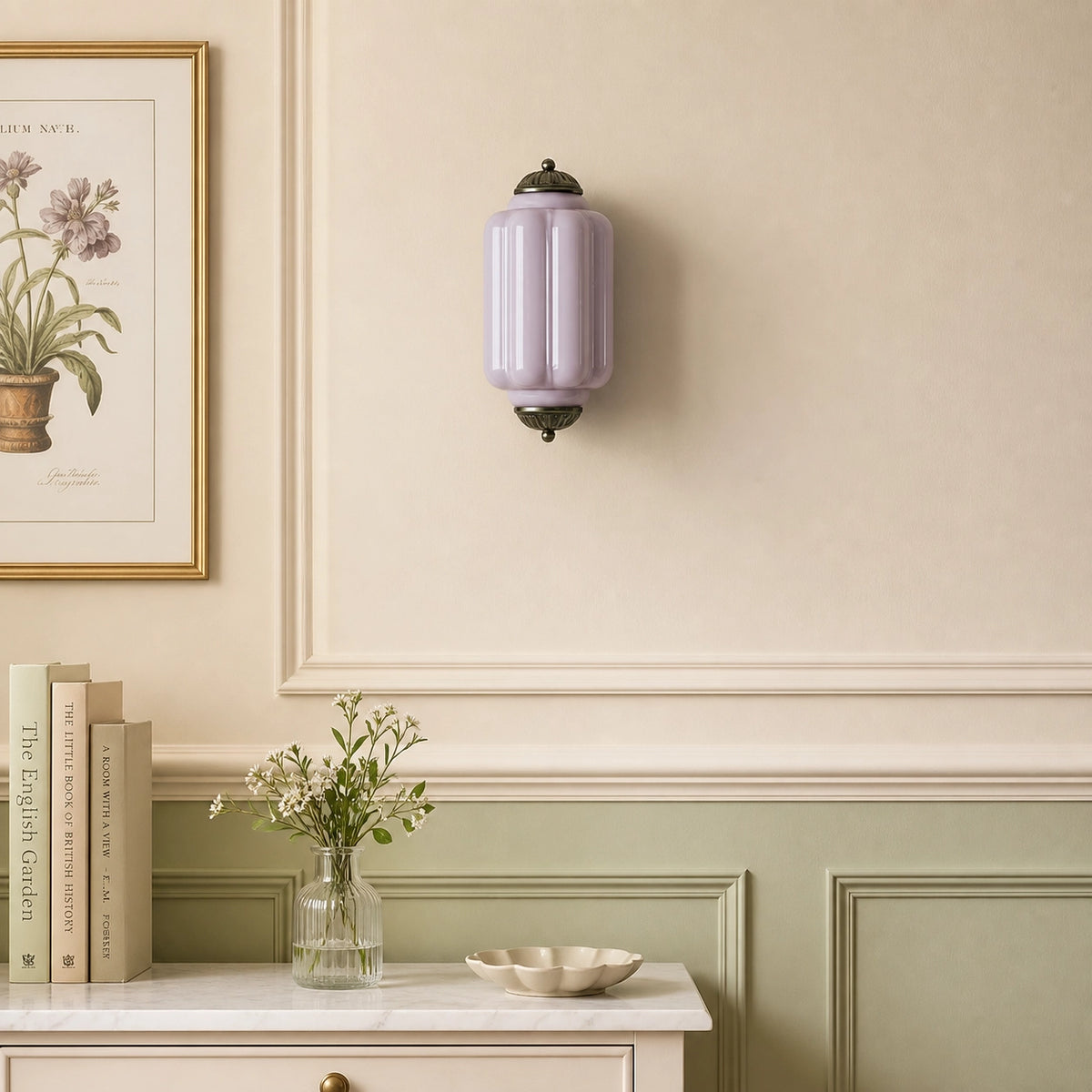 Evelyn Elegant Colorful Milk Glass Eloise Flush Wall Sconce